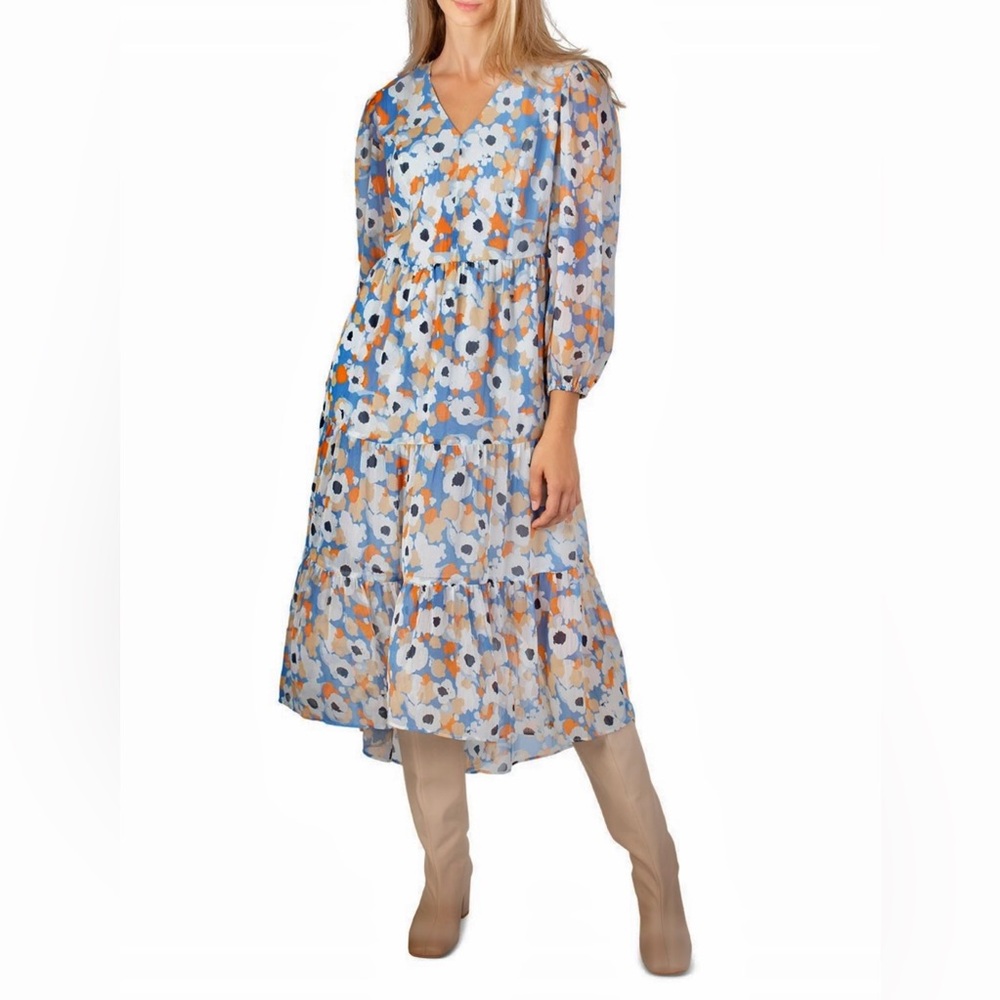 Joie Floral Field Printed Maxi Tiered Dress Size Large